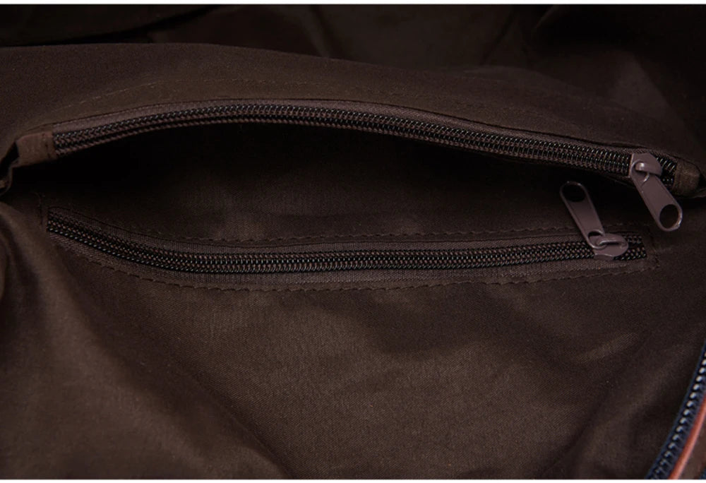 MARKROYAL Canvas Leather Men Carry On Luggage Bag