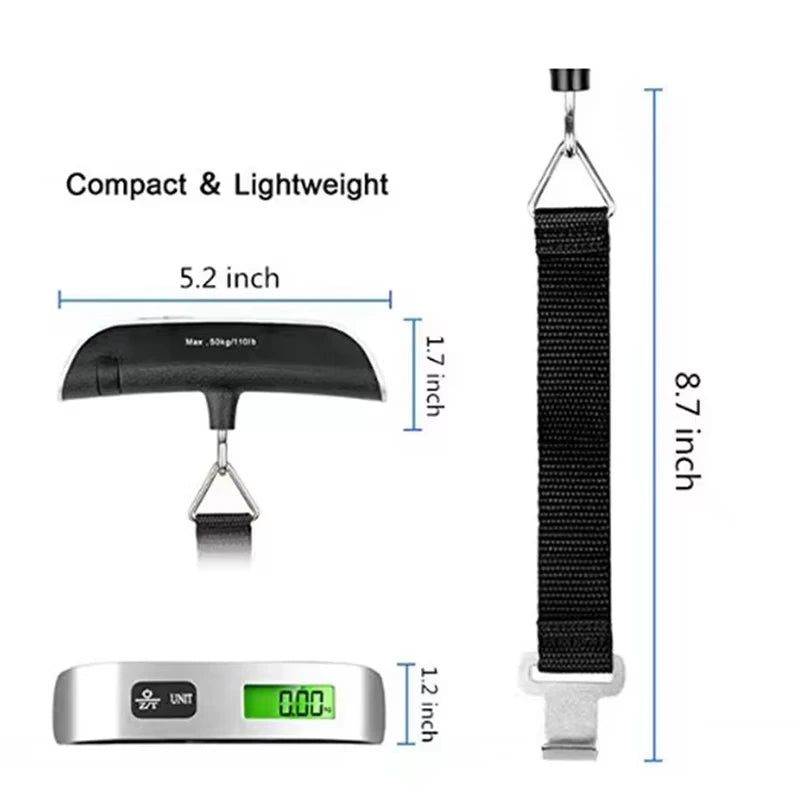 Portable High Precision Scale Digital LCD Display Suitcase For Travel Bag Max 110lb/50kg