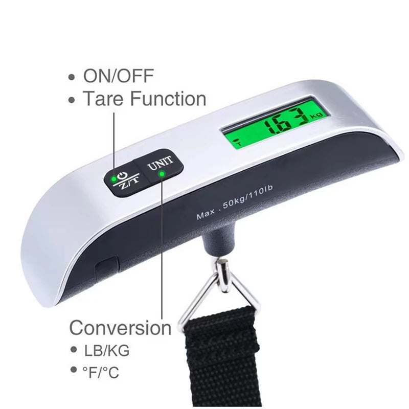 Portable High Precision Scale Digital LCD Display Suitcase For Travel Bag Max 110lb/50kg