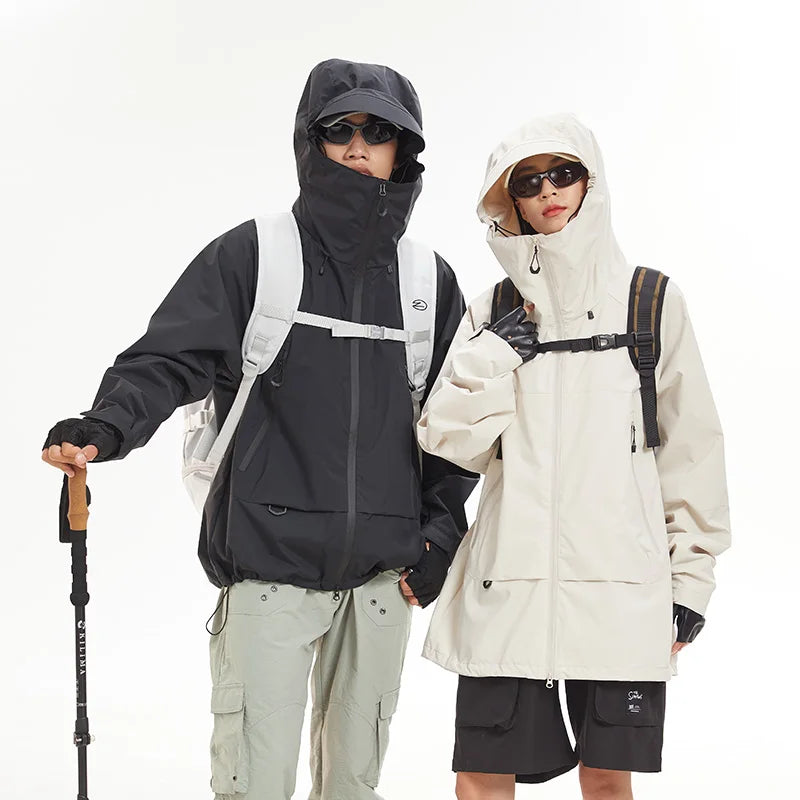 Waterproof Hiking Jacket Unisex With Hoodie