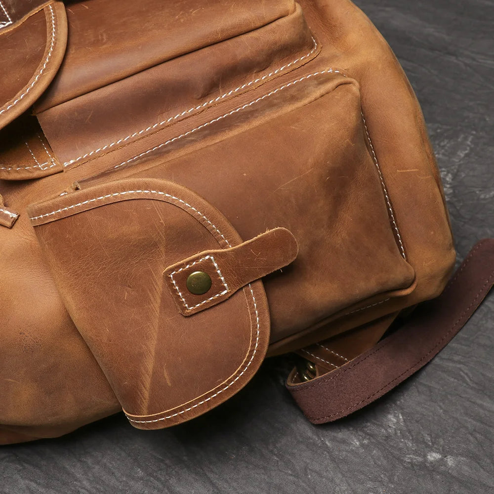 LUOKIR Leather Travel Backpack