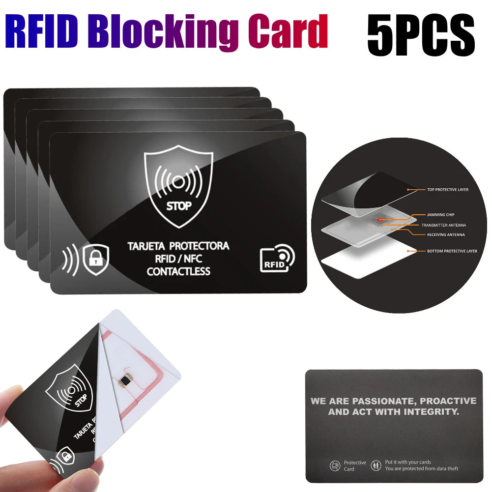5Pcs RFID Blocking Card For Credit Card Protection