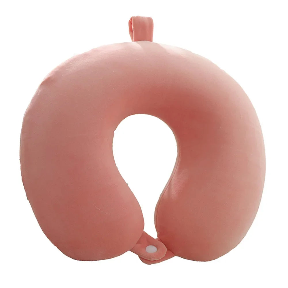 Polyester Solid Color Memory Foam Memory Pillow U-shaped Pillow Soft Comfortable Travel Neck Office Nap Pillow