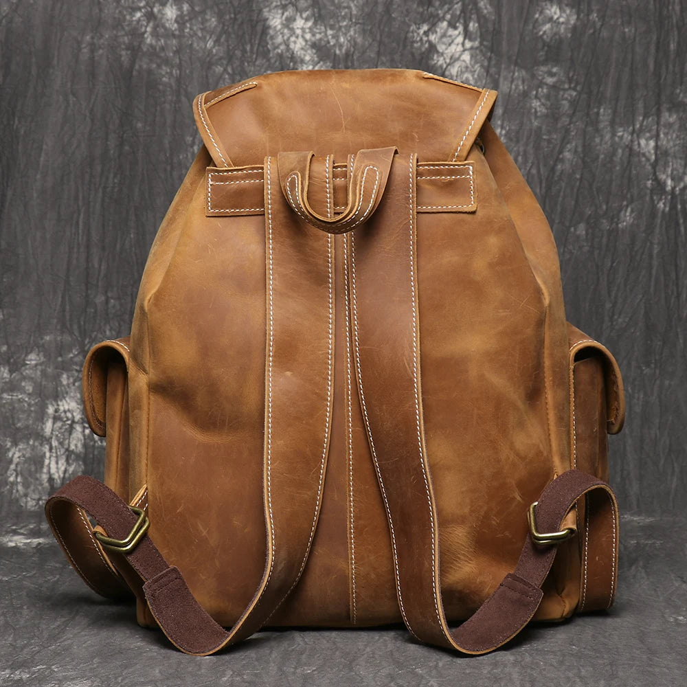 LUOKIR Leather Travel Backpack