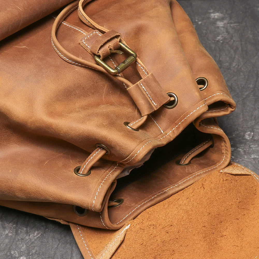 LUOKIR Leather Travel Backpack