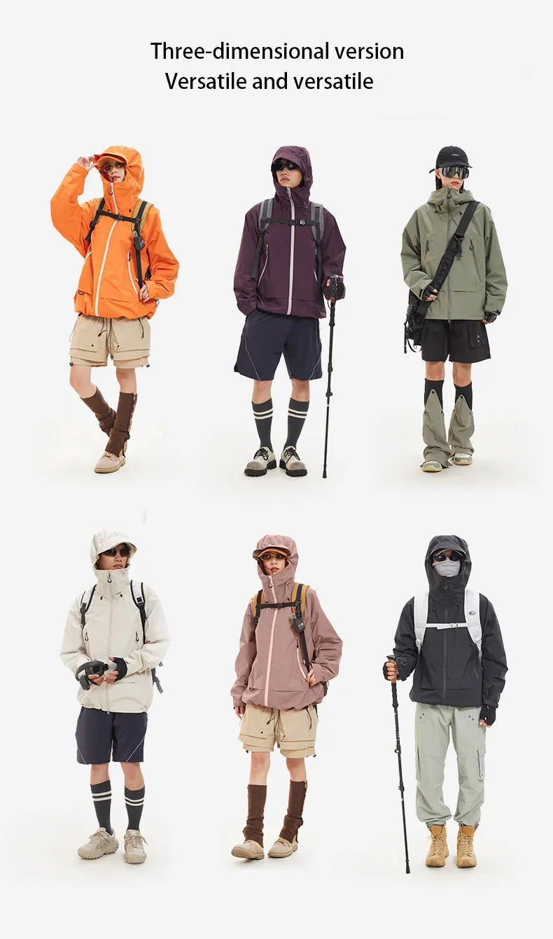 Waterproof Hiking Jacket Unisex With Hoodie