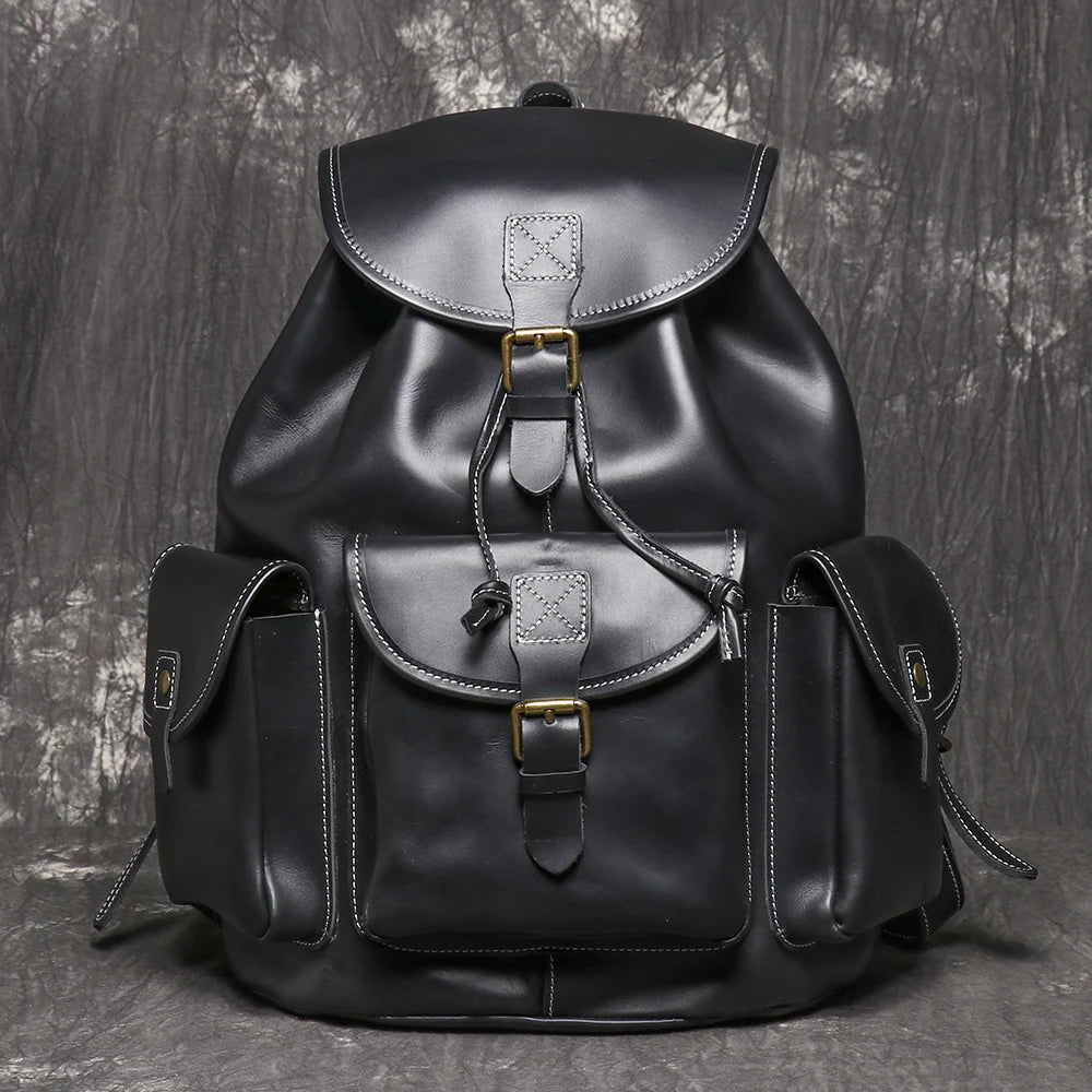 LUOKIR Leather Travel Backpack