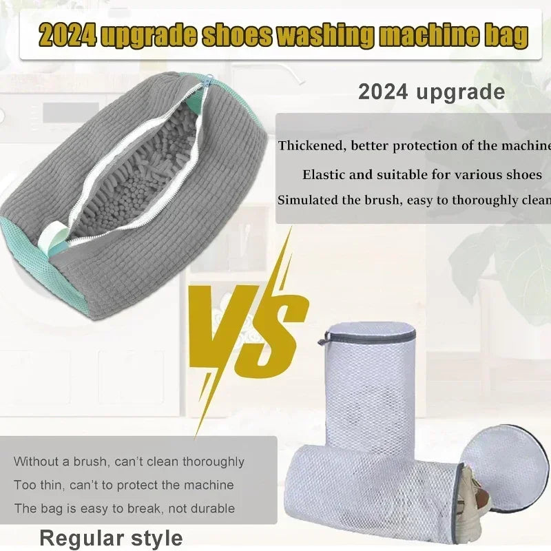 2024 upgrade shoes washing machine bag with text on a white background