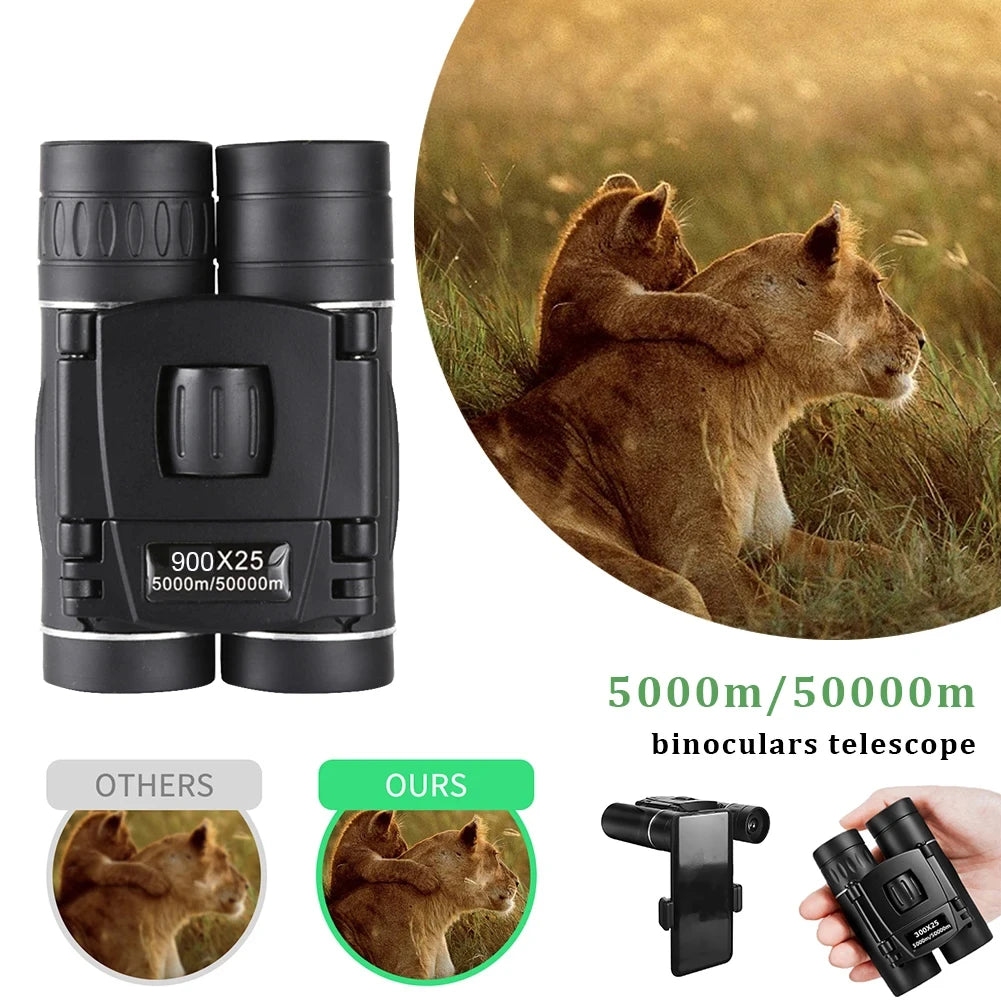 900x25 HD Zoom Portable Powerful Binoculars Long Range BAK4