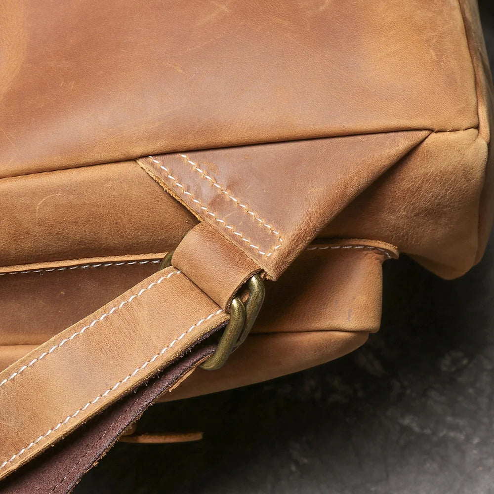 LUOKIR Leather Travel Backpack