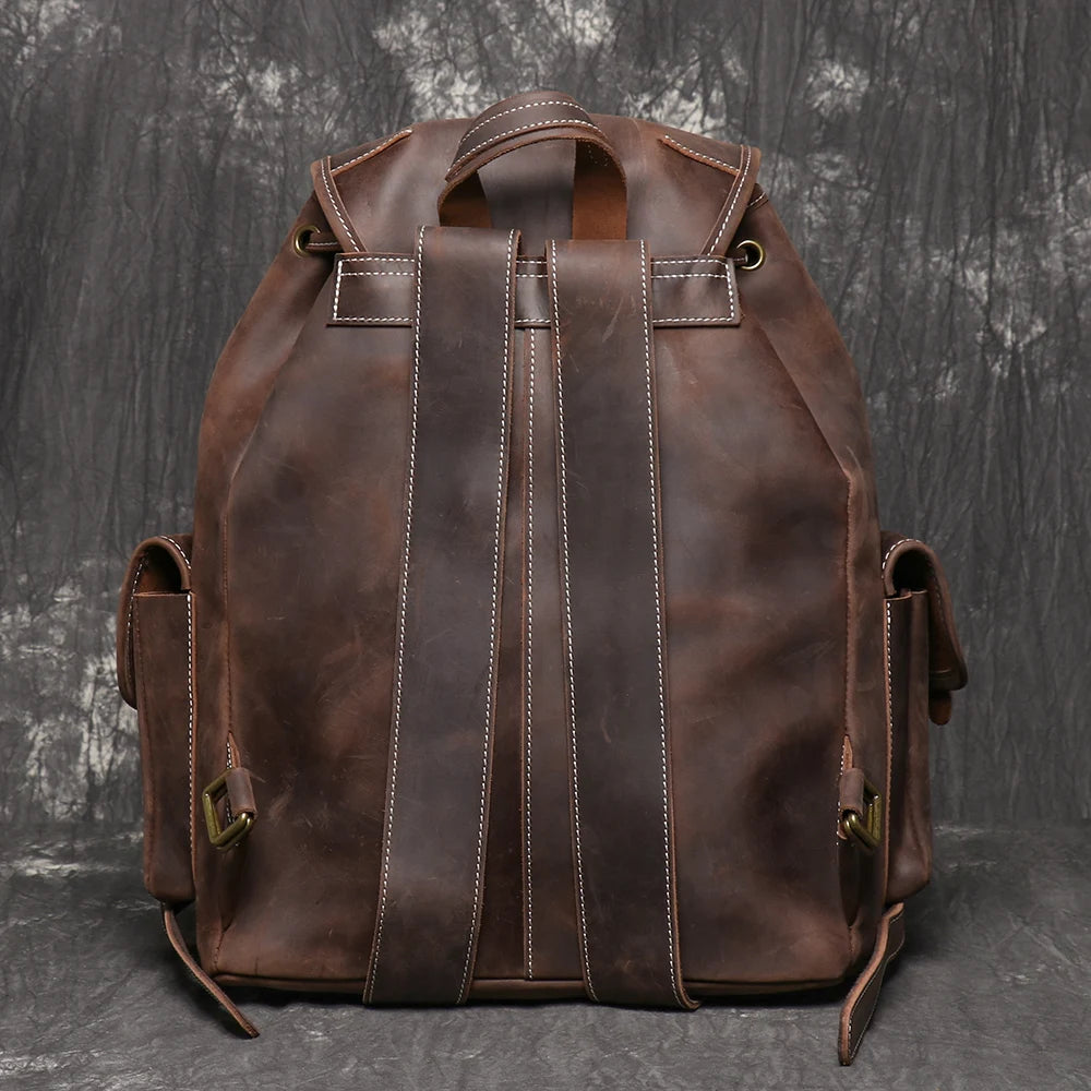 LUOKIR Leather Travel Backpack