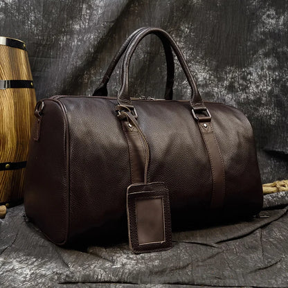 Luxury Genuine Leather Men Duffle Bag