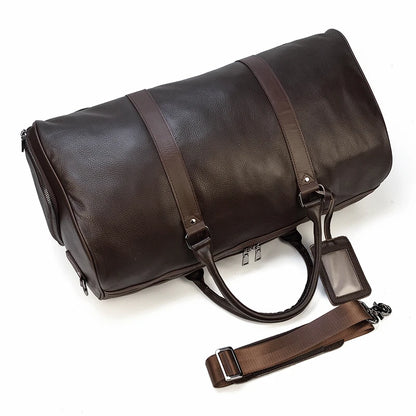 Luxury Genuine Leather Men Duffle Bag