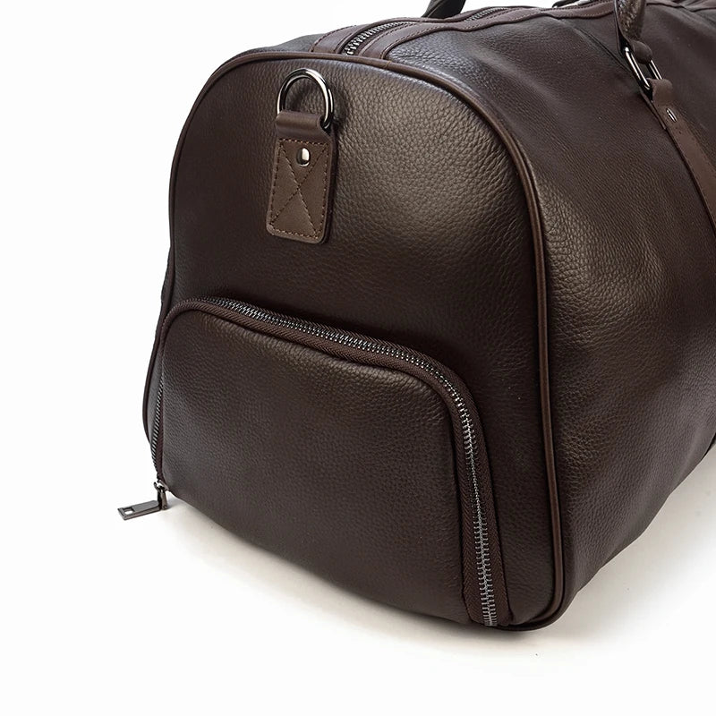 Luxury Genuine Leather Men Duffle Bag