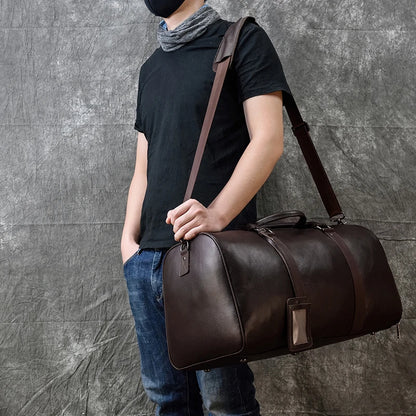 Luxury Genuine Leather Men Duffle Bag