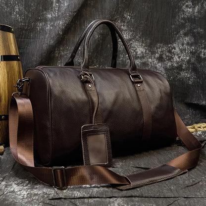 Luxury Genuine Leather Men Duffle Bag