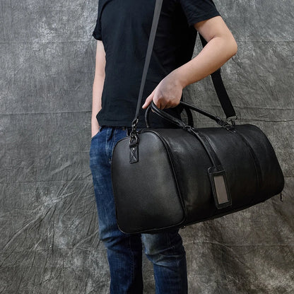 Luxury Genuine Leather Men Duffle Bag