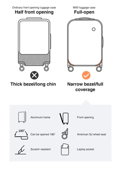 Mixi Design Suitcase Rolling Luggage  18 20 24 Inch