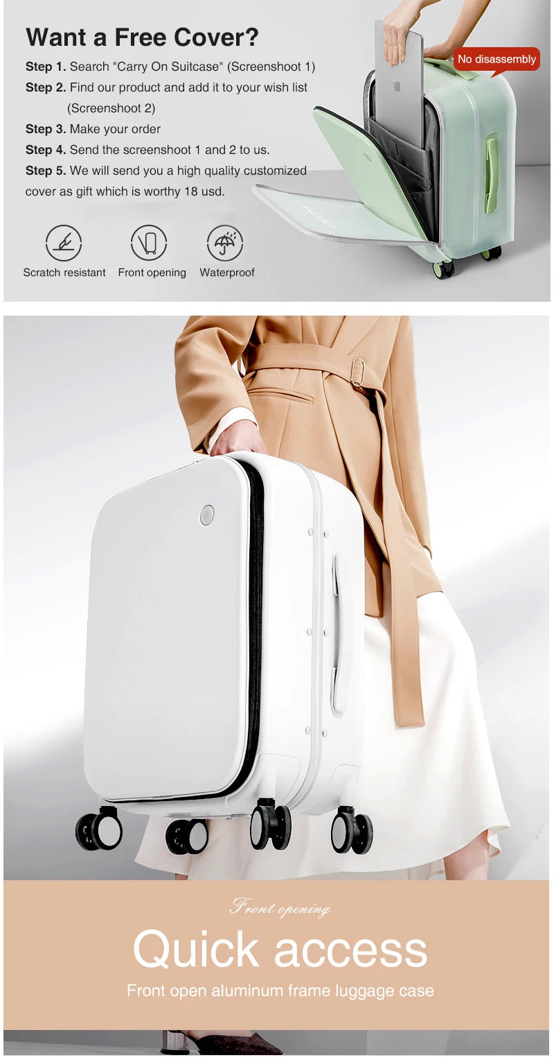 Mixi Design Suitcase Rolling Luggage  18 20 24 Inch
