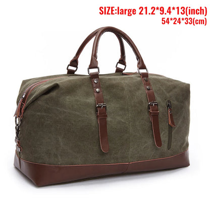 MARKROYAL Canvas Leather Men Carry On Luggage Bag