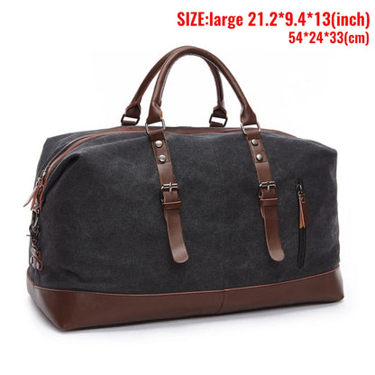 MARKROYAL Canvas Leather Men Carry On Luggage Bag
