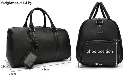 Luxury Genuine Leather Men Duffle Bag