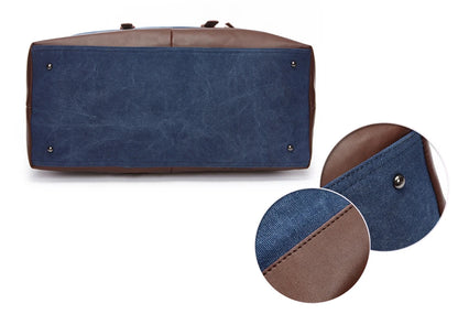 MARKROYAL Canvas Leather Men Carry On Luggage Bag