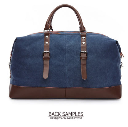 MARKROYAL Canvas Leather Men Carry On Luggage Bag
