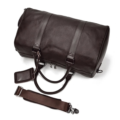 Luxury Genuine Leather Men Duffle Bag
