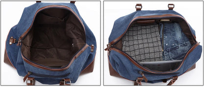 MARKROYAL Canvas Leather Men Carry On Luggage Bag