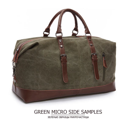 MARKROYAL Canvas Leather Men Carry On Luggage Bag