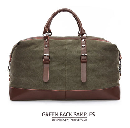 MARKROYAL Canvas Leather Men Carry On Luggage Bag
