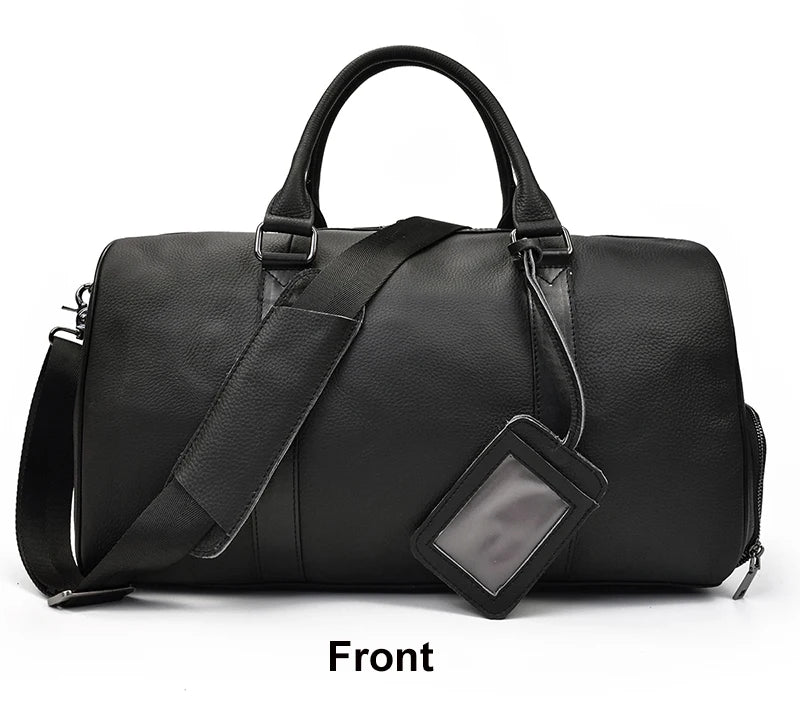 Luxury Genuine Leather Men Duffle Bag