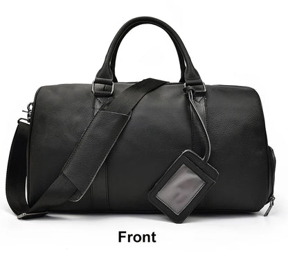 Luxury Genuine Leather Men Duffle Bag