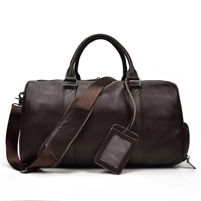 Luxury Genuine Leather Men Duffle Bag
