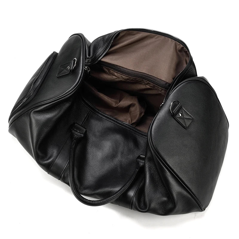 Luxury Genuine Leather Men Duffle Bag