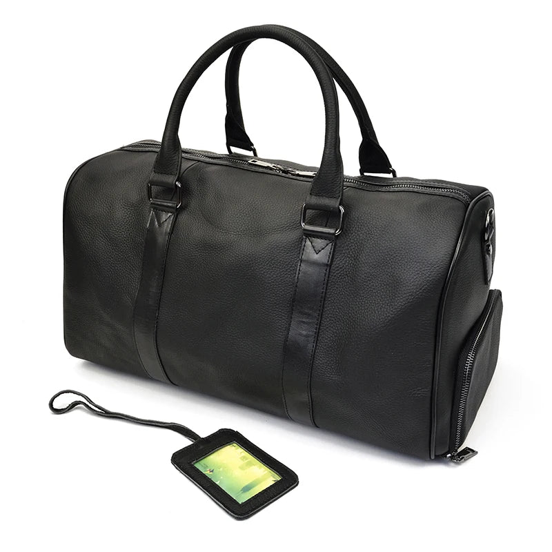 Luxury Genuine Leather Men Duffle Bag