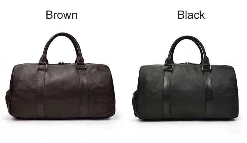 Luxury Genuine Leather Men Duffle Bag