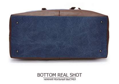 MARKROYAL Canvas Leather Men Carry On Luggage Bag