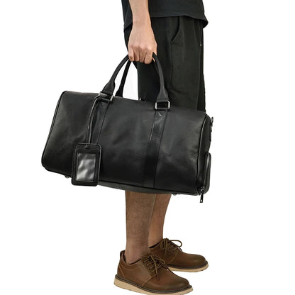 Luxury Genuine Leather Men Duffle Bag