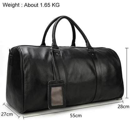 Luxury Genuine Leather Men Duffle Bag