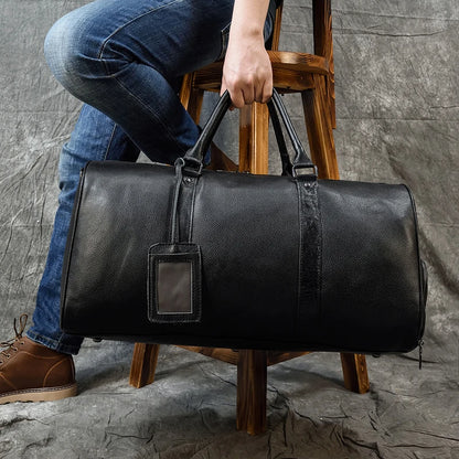 Luxury Genuine Leather Men Duffle Bag