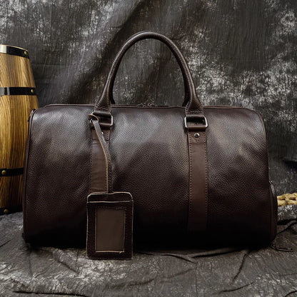 Luxury Genuine Leather Men Duffle Bag