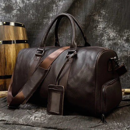 Luxury Genuine Leather Men Duffle Bag