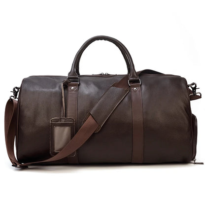 Luxury Genuine Leather Men Duffle Bag