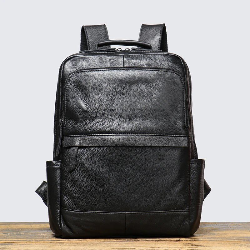 Vintage Cowhide Leather Backpack – Unisex 15'' Laptop Travel Bag
