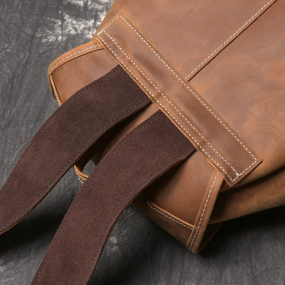 LUOKIR Leather Travel Backpack