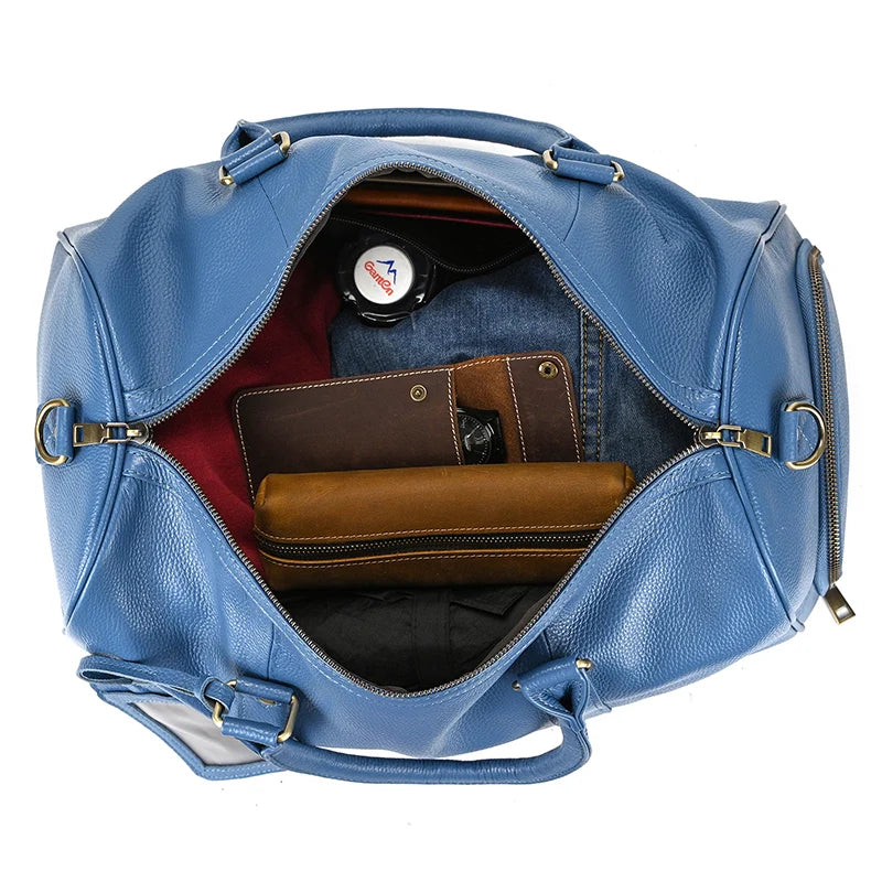 Luxury Genuine Leather Men Duffle Bag