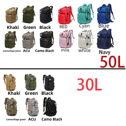 30L/50L Military Backpacks For Camping & Hiking