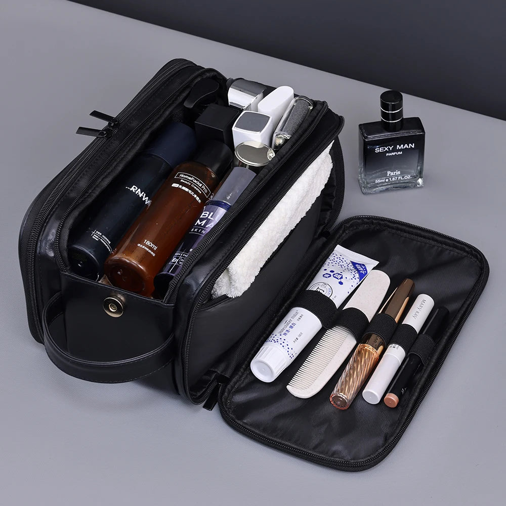 Multi Pockets Leather Toiletry Bag